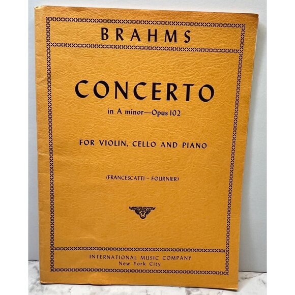 Brahms Concerto in A Minor Opus 102 Vintage Sheet Music Violin Cello Piano - Picture 2 of 10